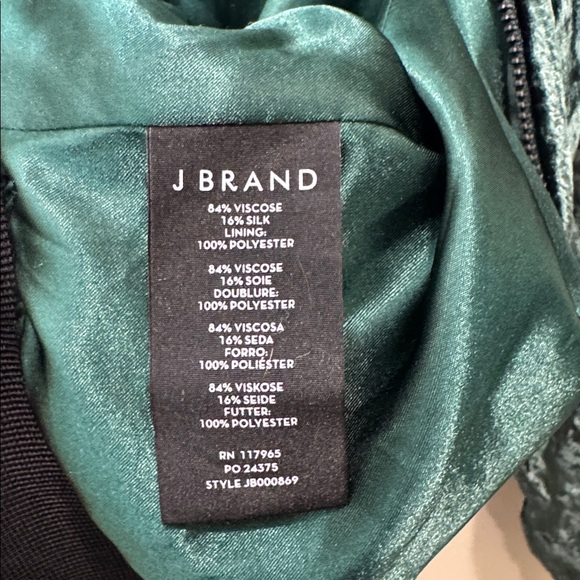 J Brand Velvet Bomber Jacket - Dark Green - Picture 6 of 7